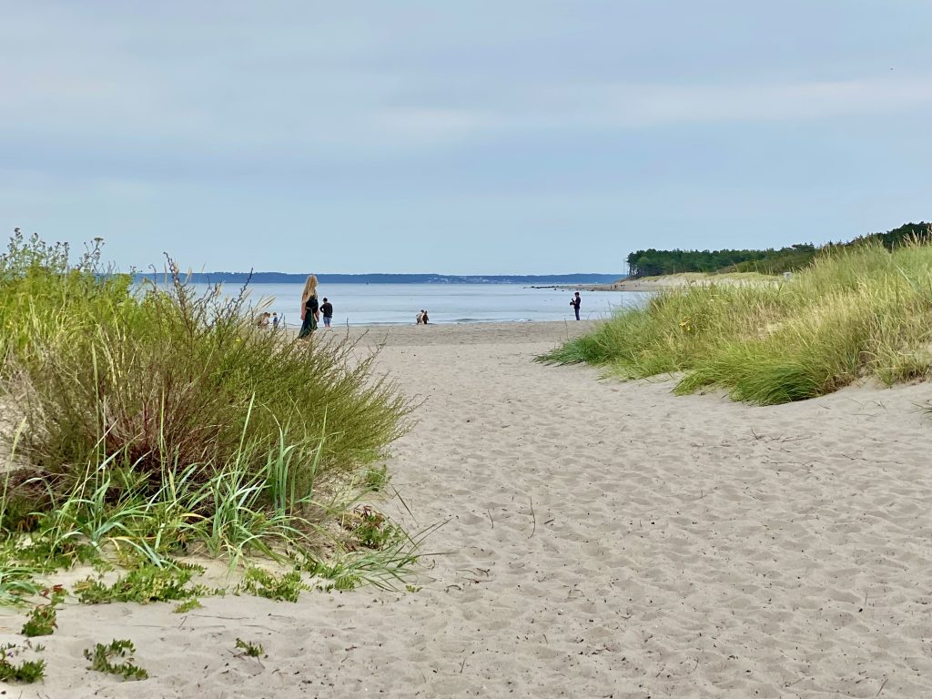 Stranden i Hornbæk sentrum.