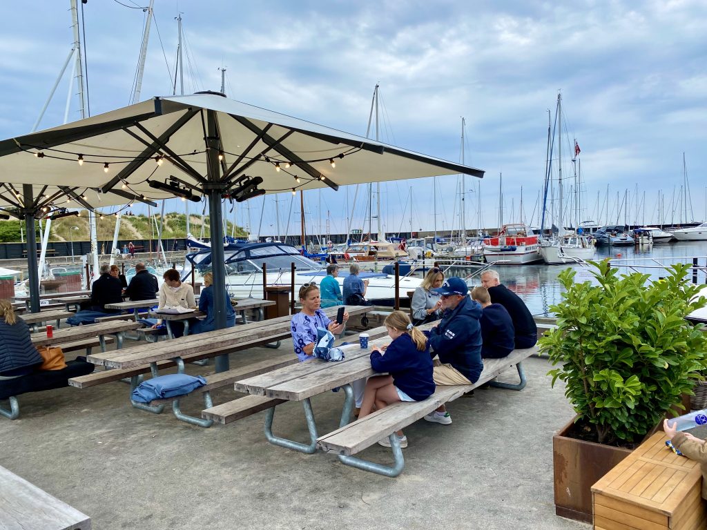 Bilde fra bryggen i Hornbæk.