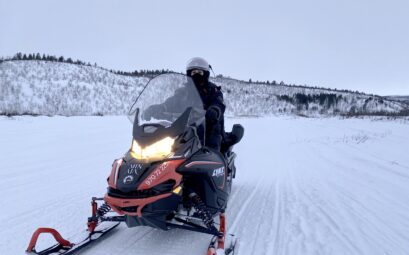 Scooter på snøen i Karasjok